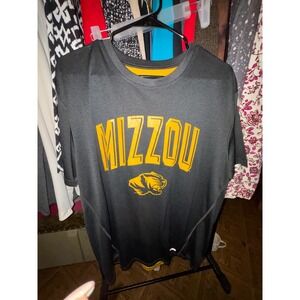 Majestic Mizzou Tigers Football T Shirt XL Orange Black Fusion Fit Mens